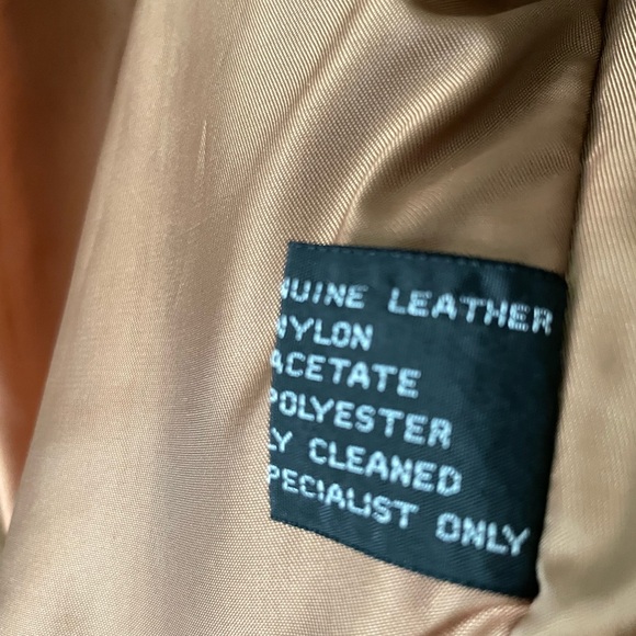 Vintage 80s/90s BEYOND Tan Leather Suede Jacket Womens USA Biker - Picture 8 of 9